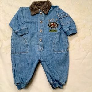 Vintage SF Blues Denim Fly Boys One Piece